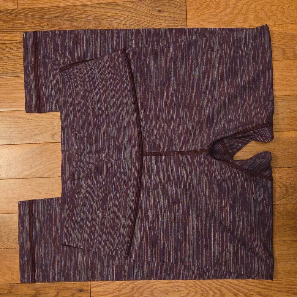 Lululemon Wunder Under High Rise 21" Inseam Leggings Size 6 Pink Purple Striped - Picture 3 of 9
